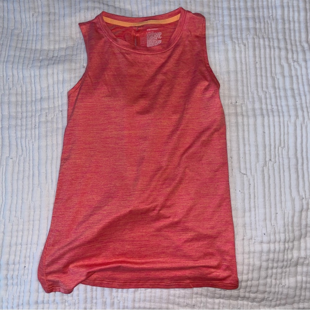 All in Motion girls L coral sleeveless athletic top